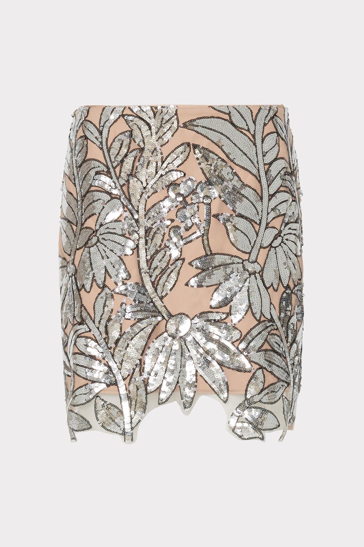 Kristina Sequin Lace Skirt - Silver