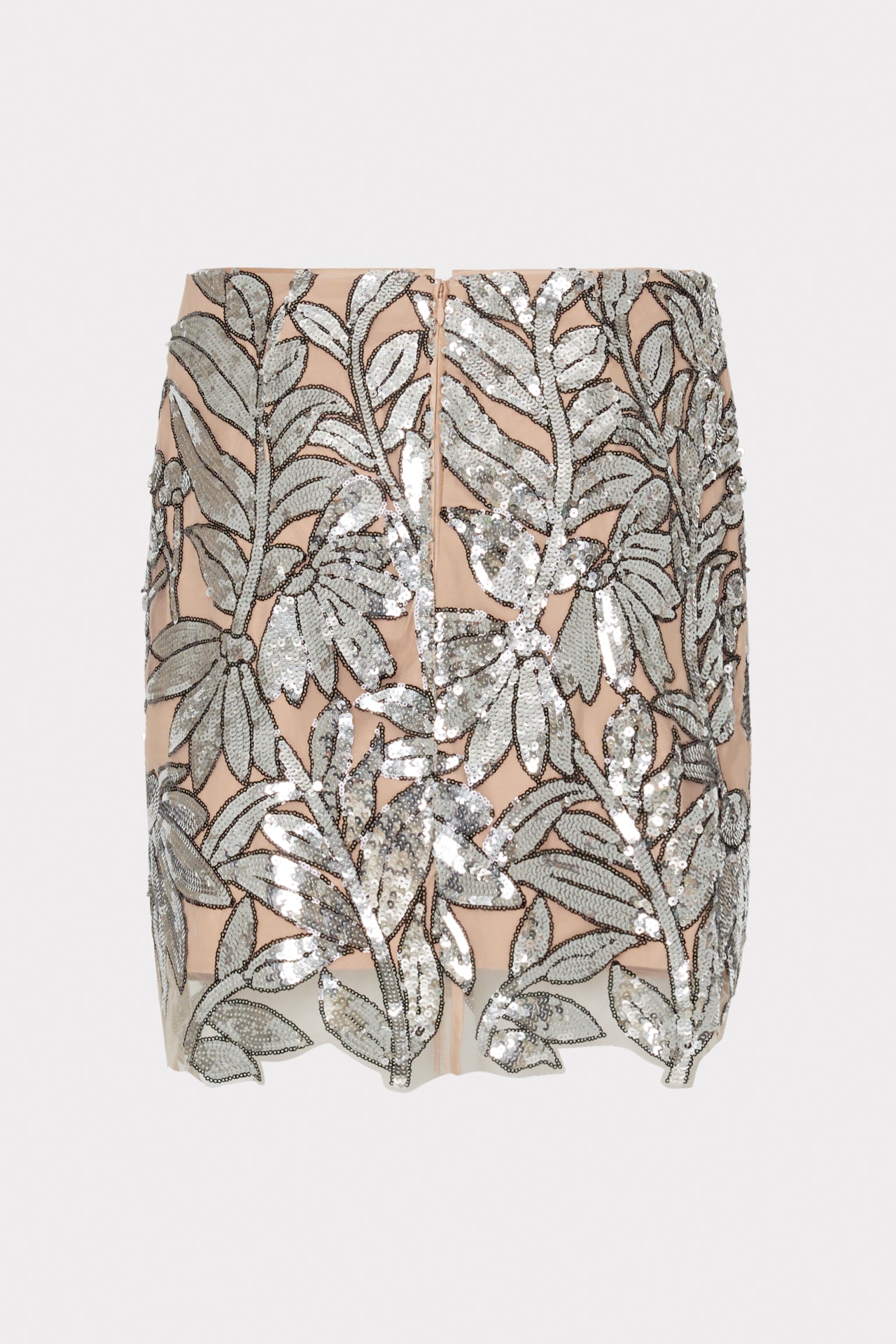 Kristina Sequin Lace Skirt - Silver