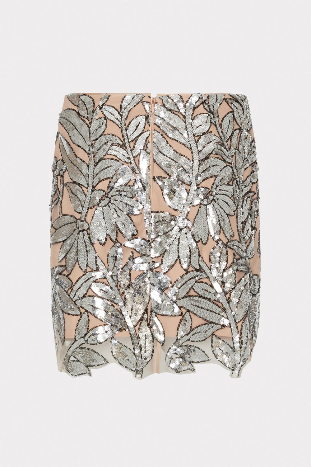 Kristina Sequin Lace Skirt - Silver
