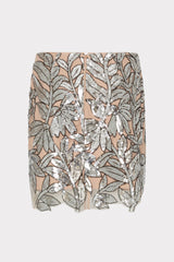 Kristina Sequin Lace Skirt - Silver