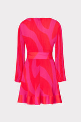 Liv Zebra Pleated Dress - Milly Pink Multi