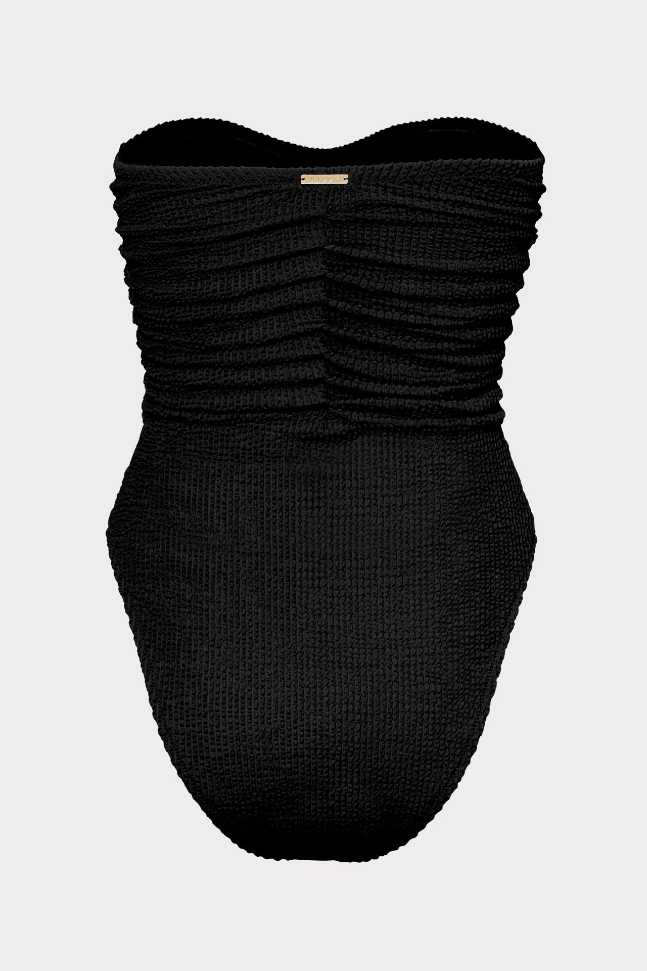Textured Ruched One Piece - Black