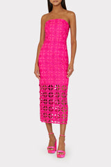 Kait Tile Lace Dress - Milly Pink