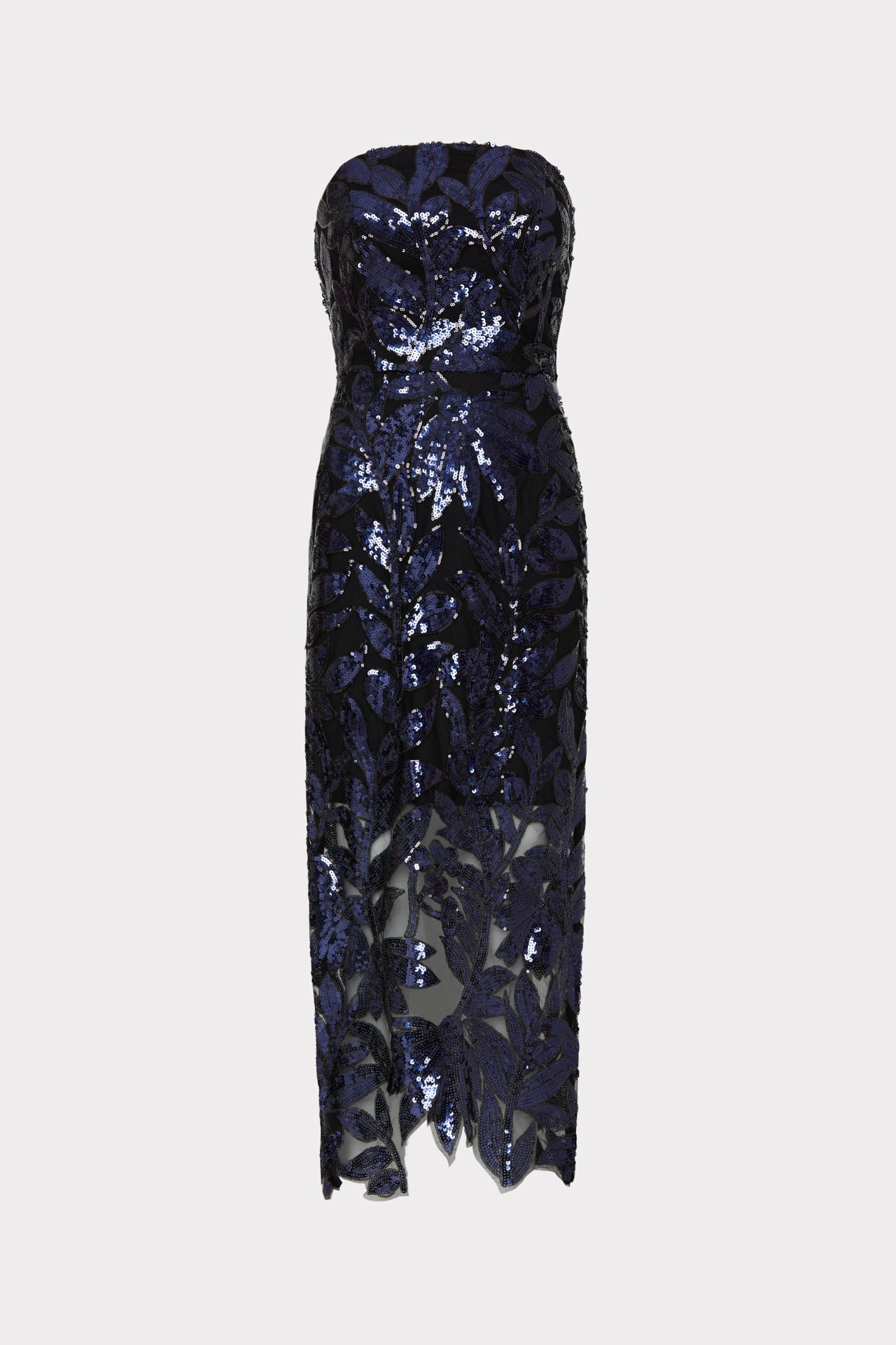 Kait Floral Sequins Dress - Navy