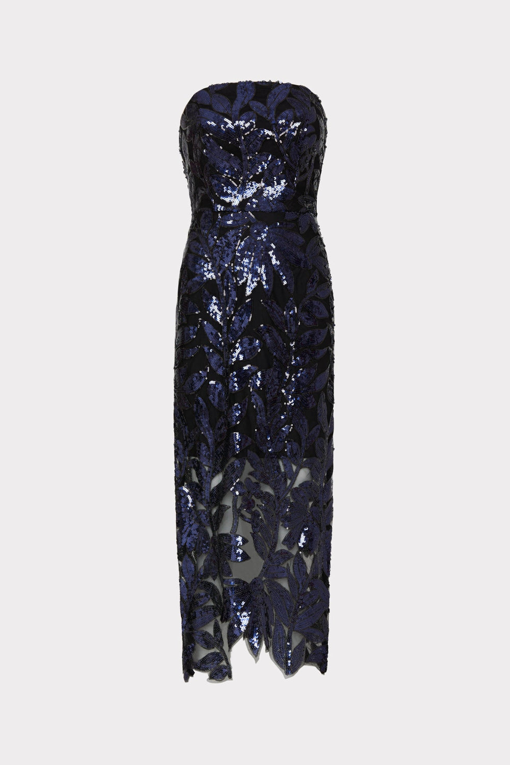 Kait Floral Sequins Dress - Navy