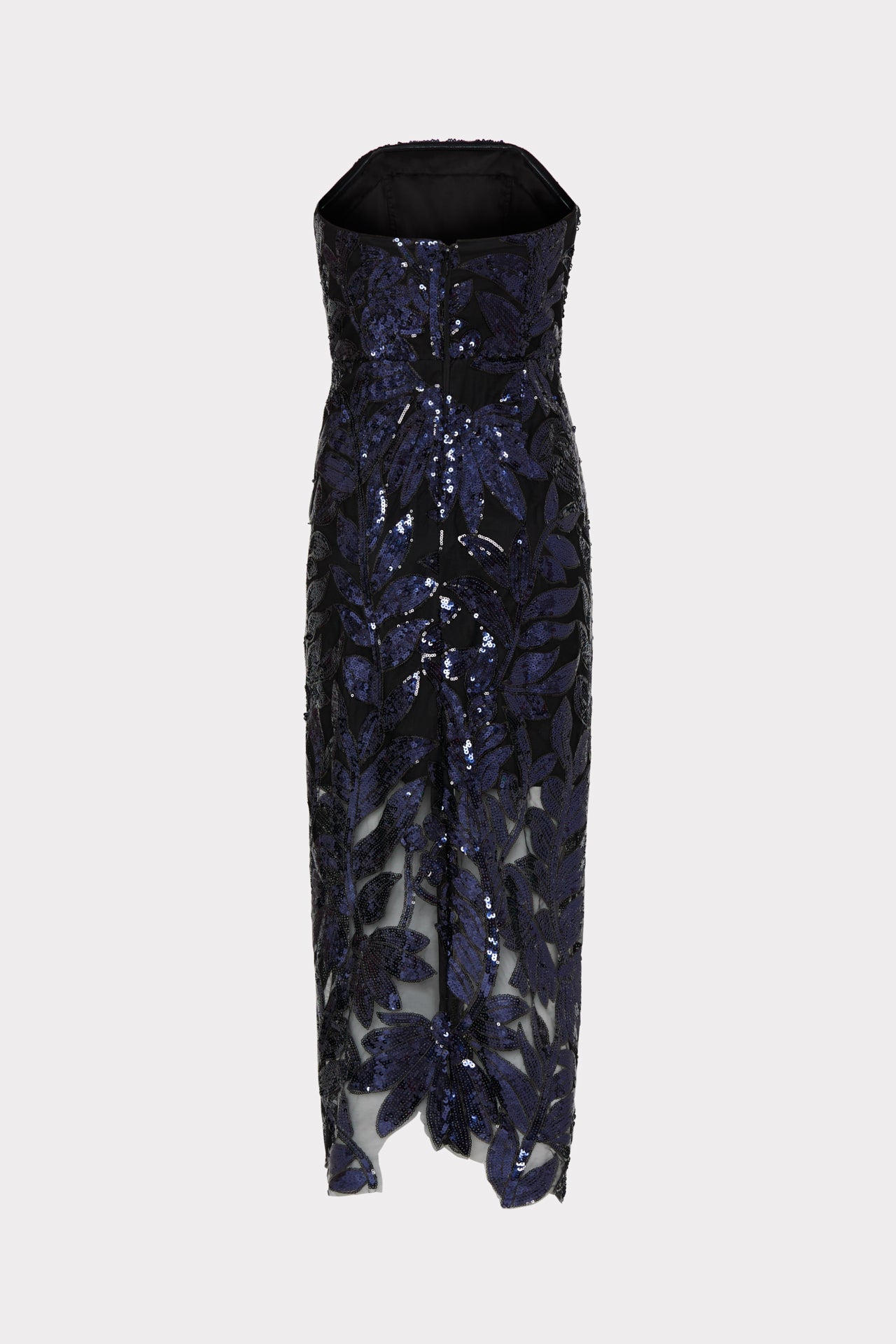 Kait Floral Sequins Dress - Navy