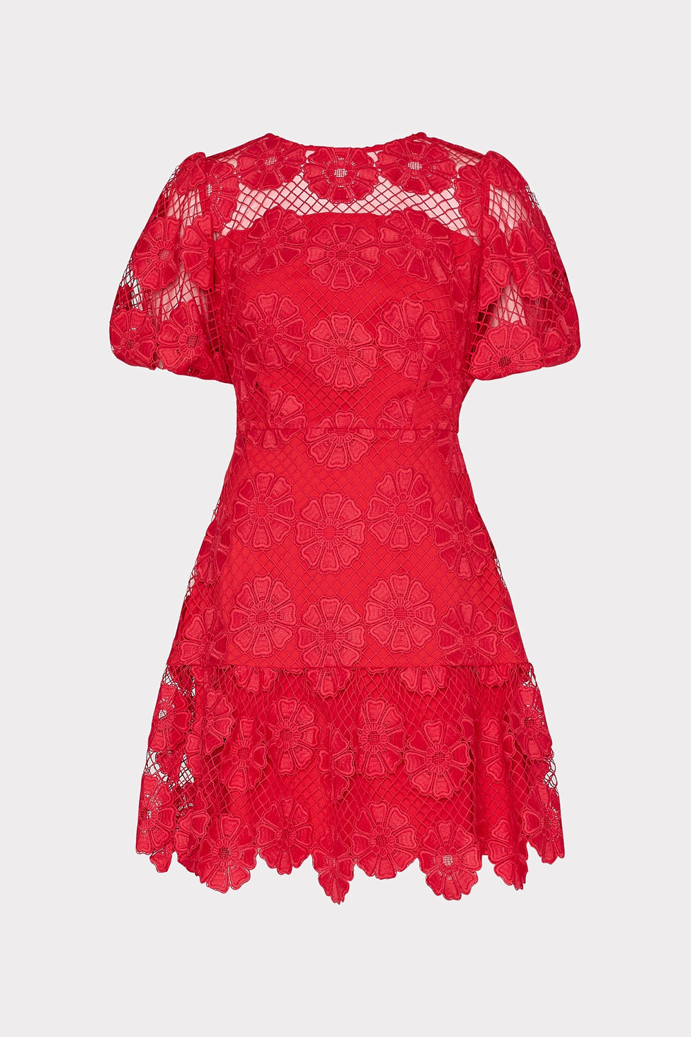 Yasmin Daisy Lace Dress - Red