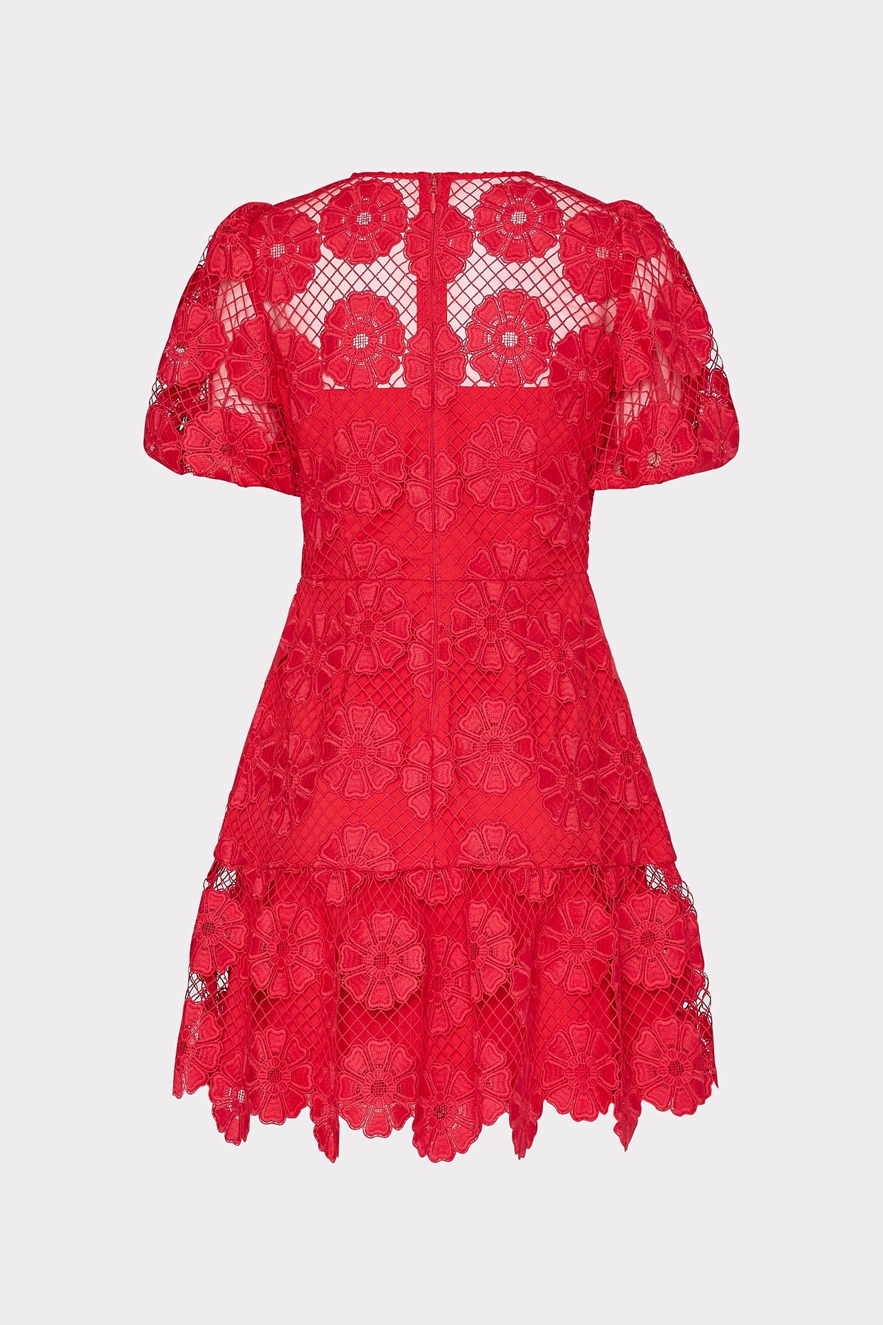 Yasmin Daisy Lace Dress - Red