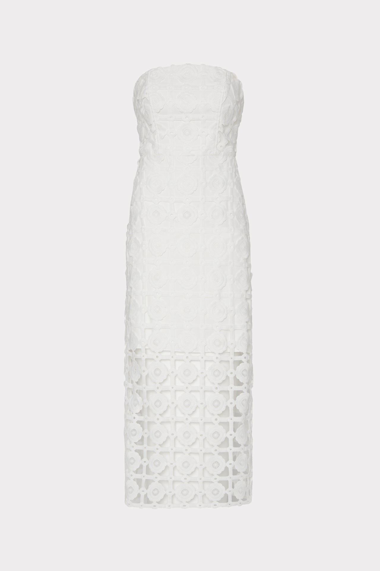 Kait Tile Lace Dress - White