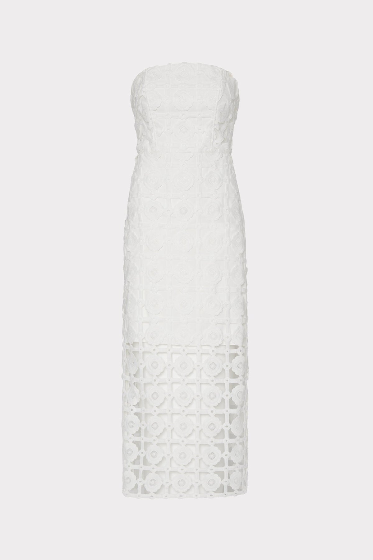 Kait Tile Lace Dress - White