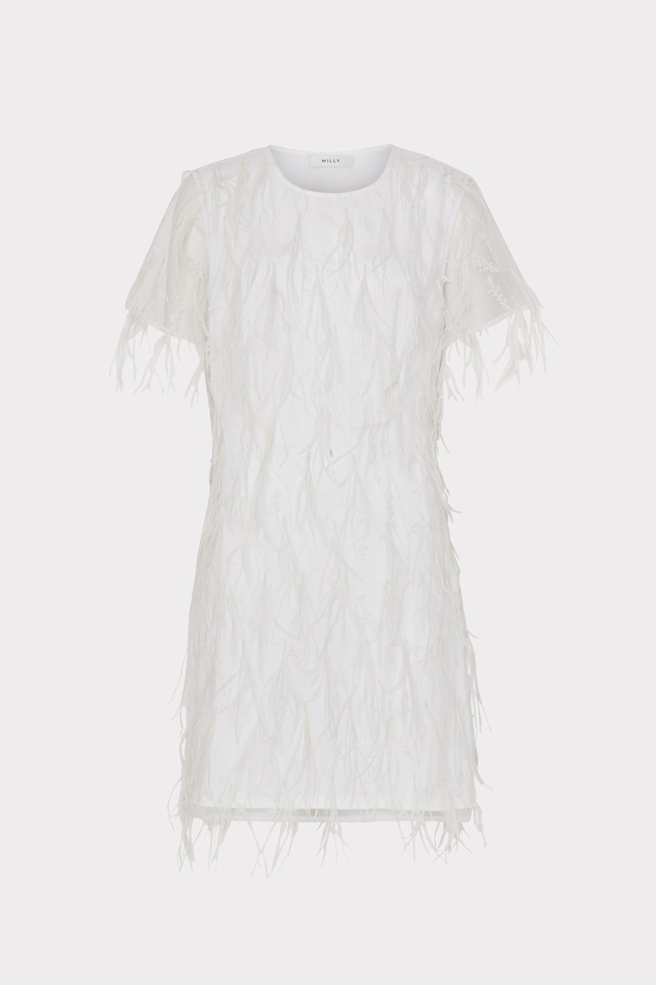 Rana Feather Dress - White