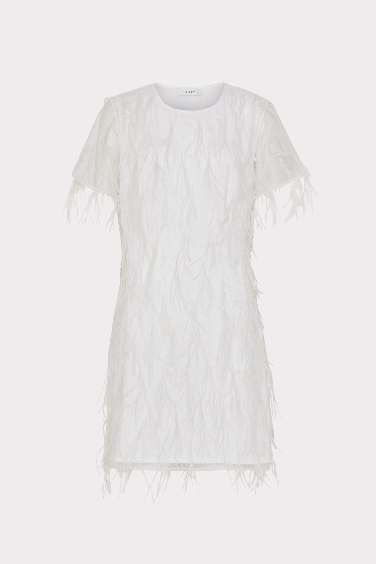 Rana Feather Dress - White