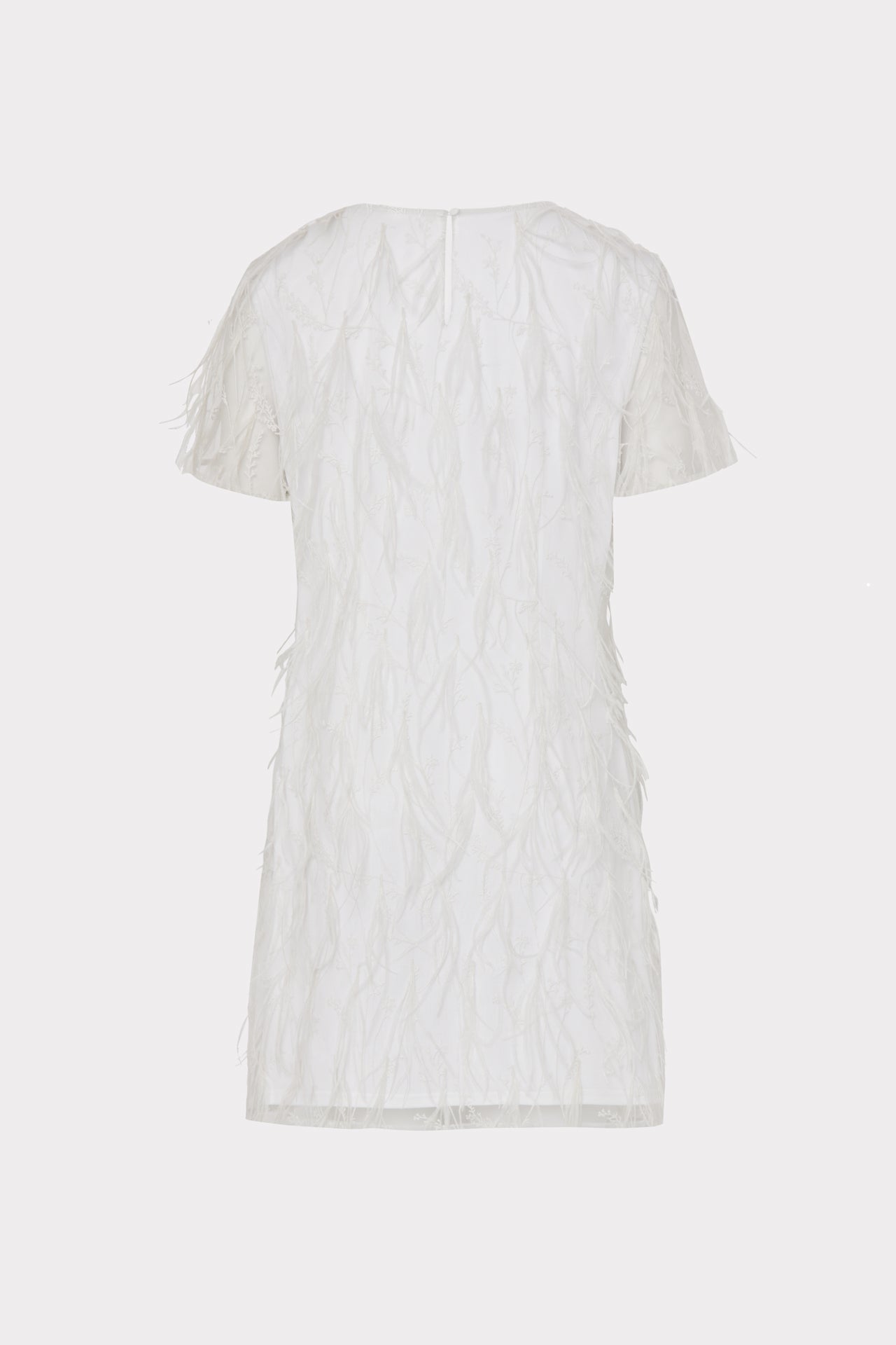 Rana Feather Dress - White