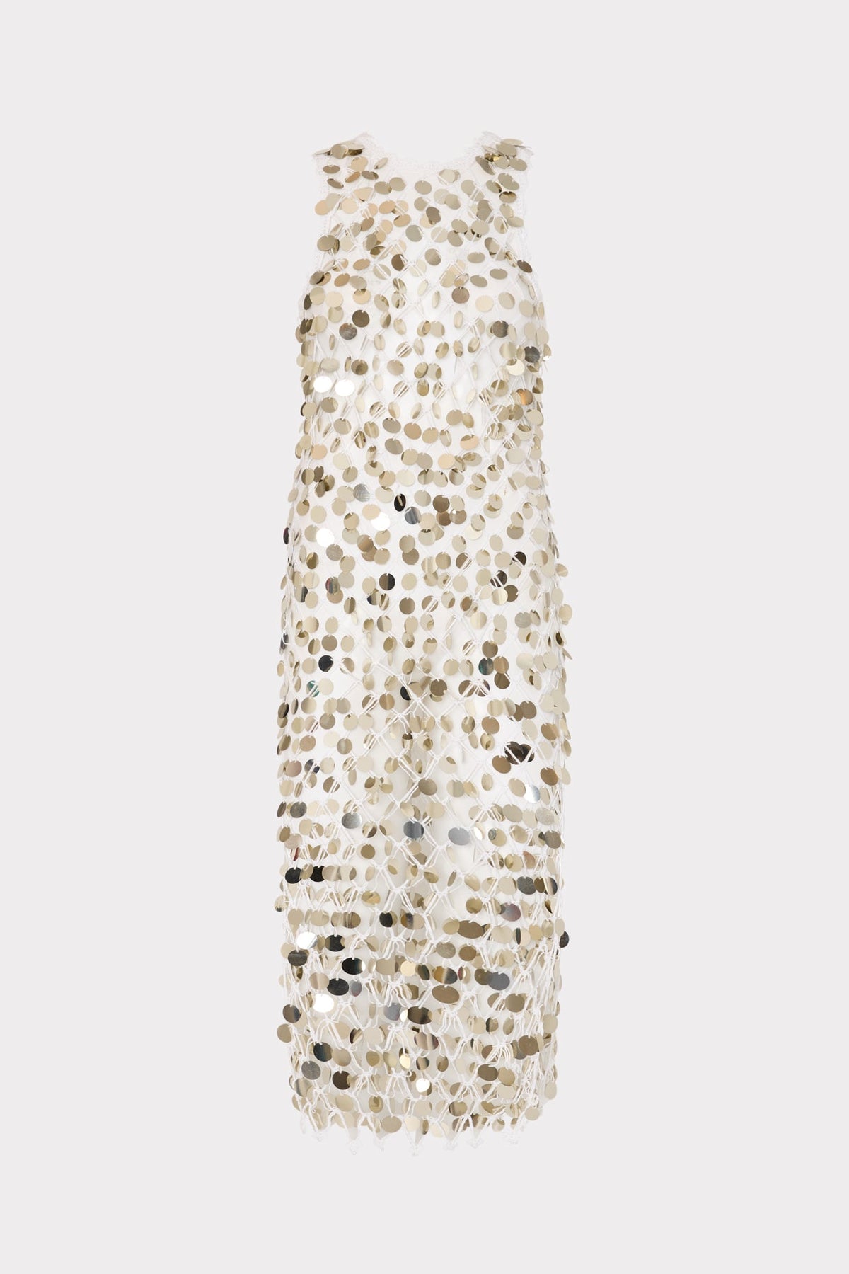 Sequin Crochet Midi Dress - Ecru