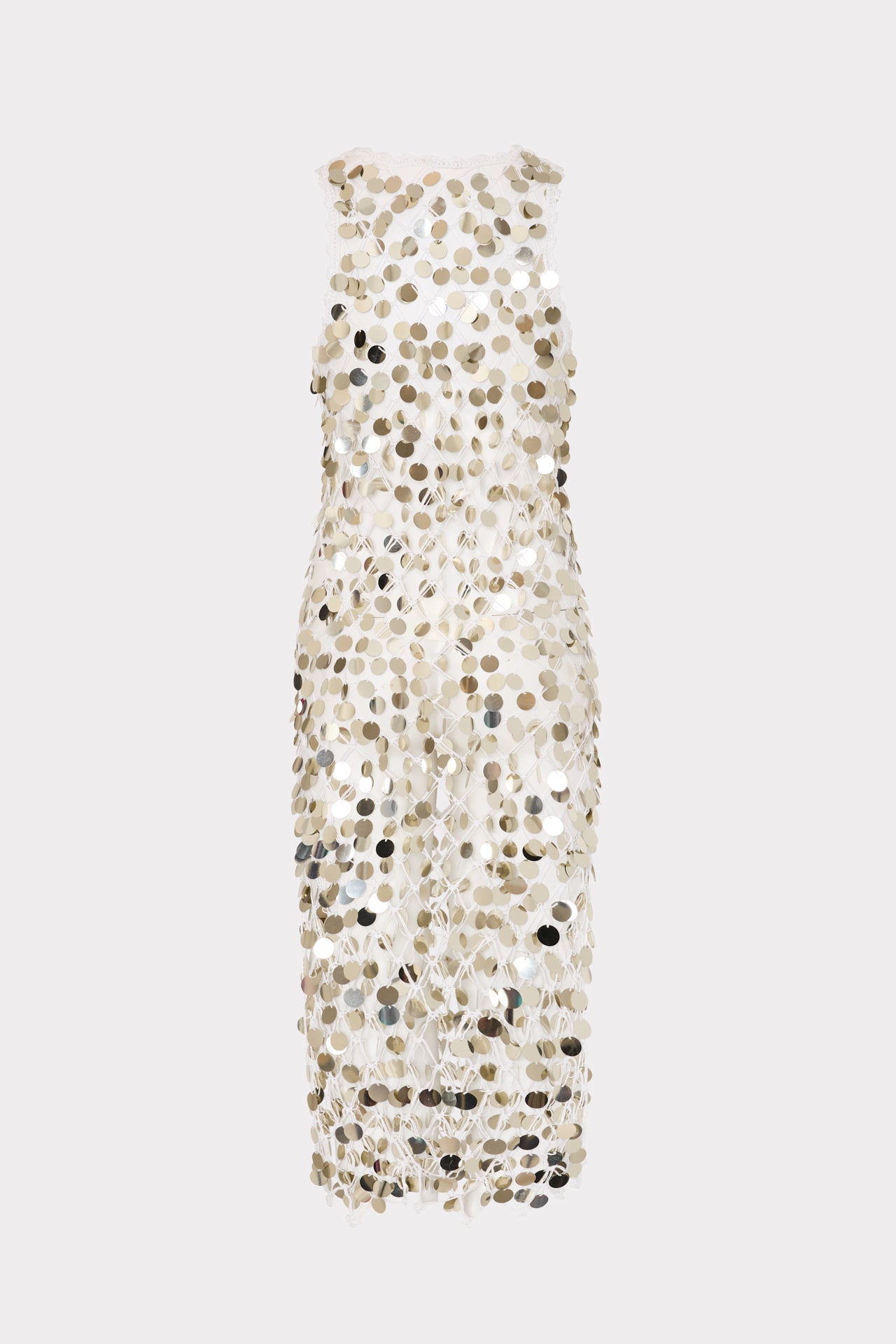 Sequin Crochet Midi Dress - Ecru