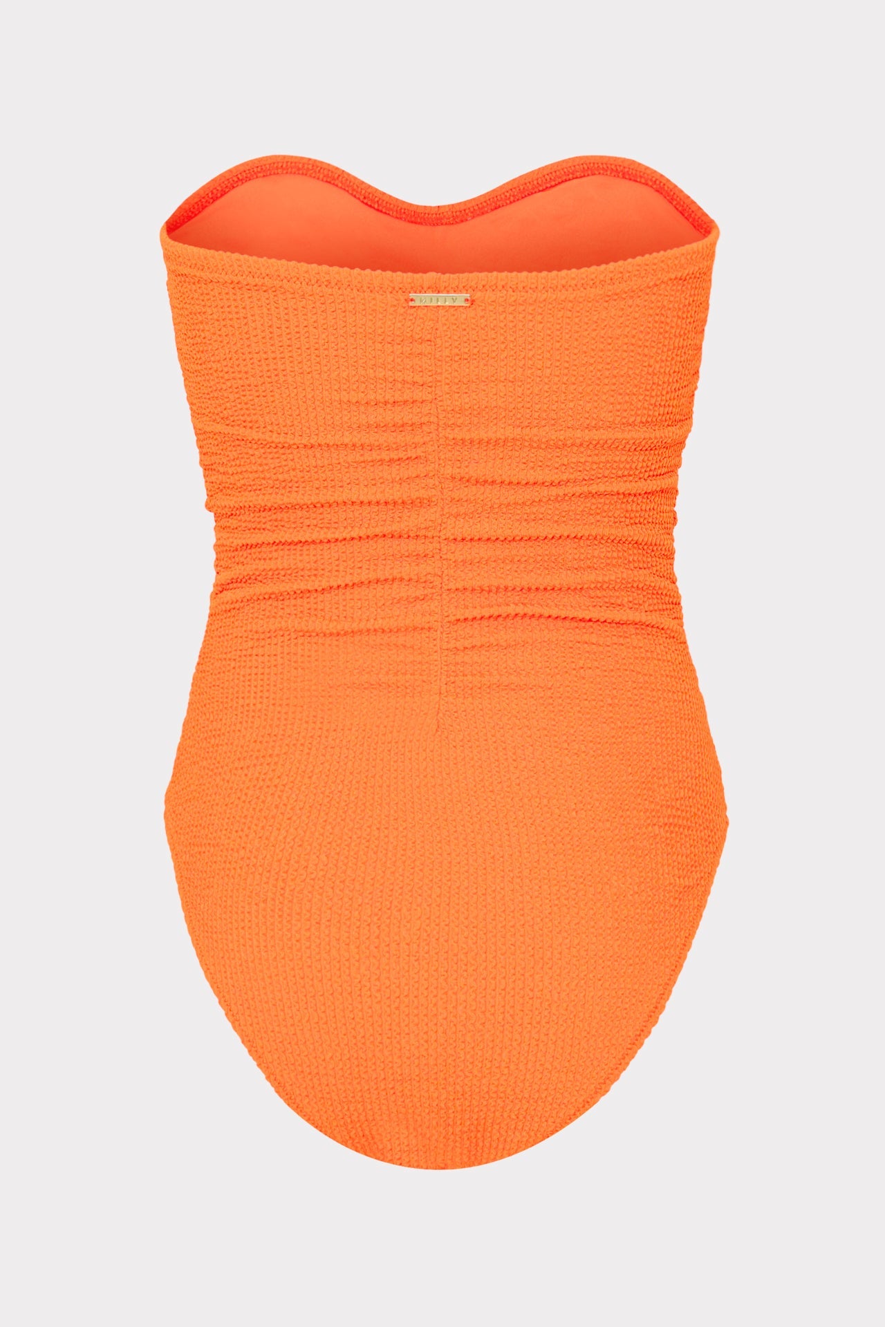 Textured Ruched One Piece - Neon Orange