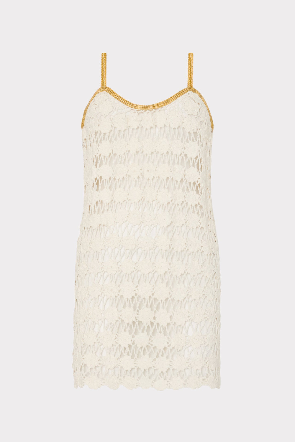 Floral Crochet Cami Mini Dress - Ecru