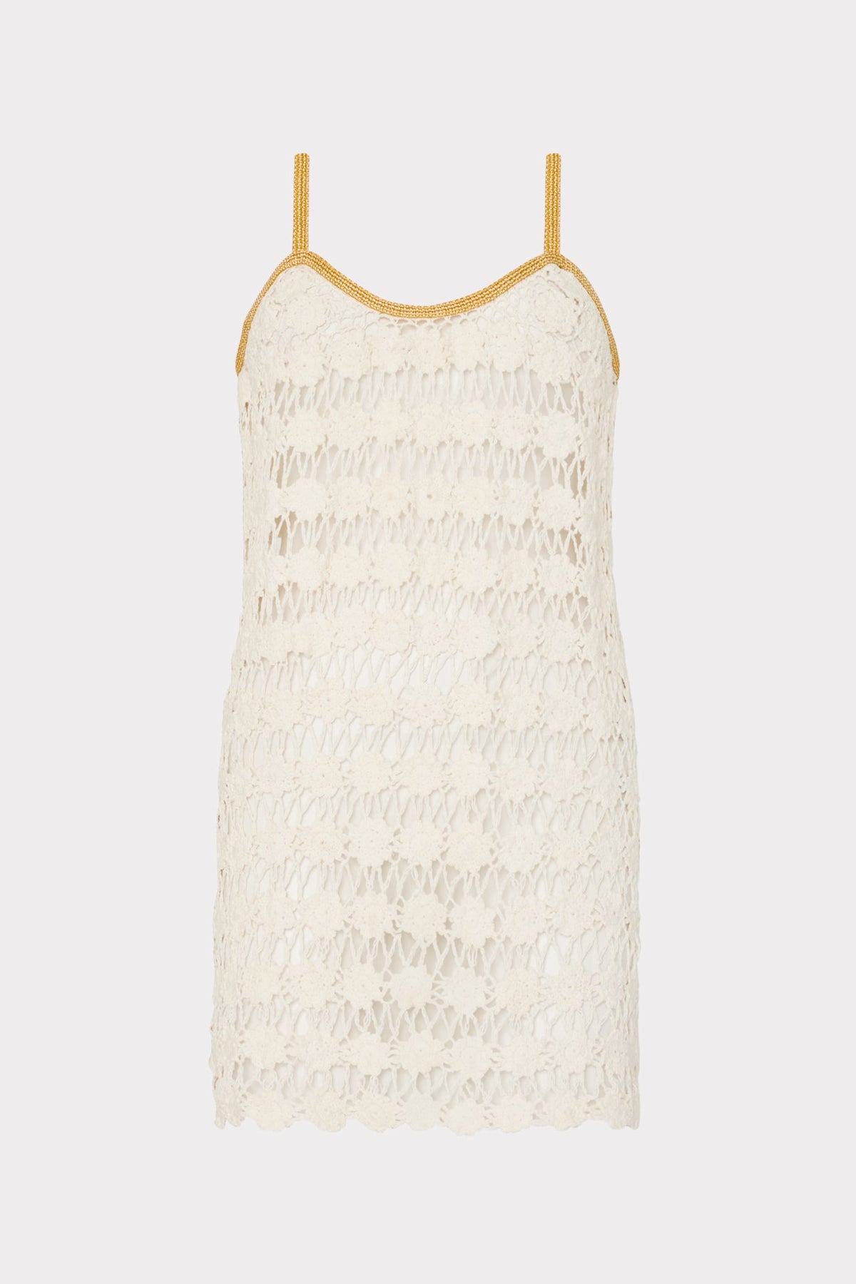 Floral Crochet Cami Mini Dress - Ecru