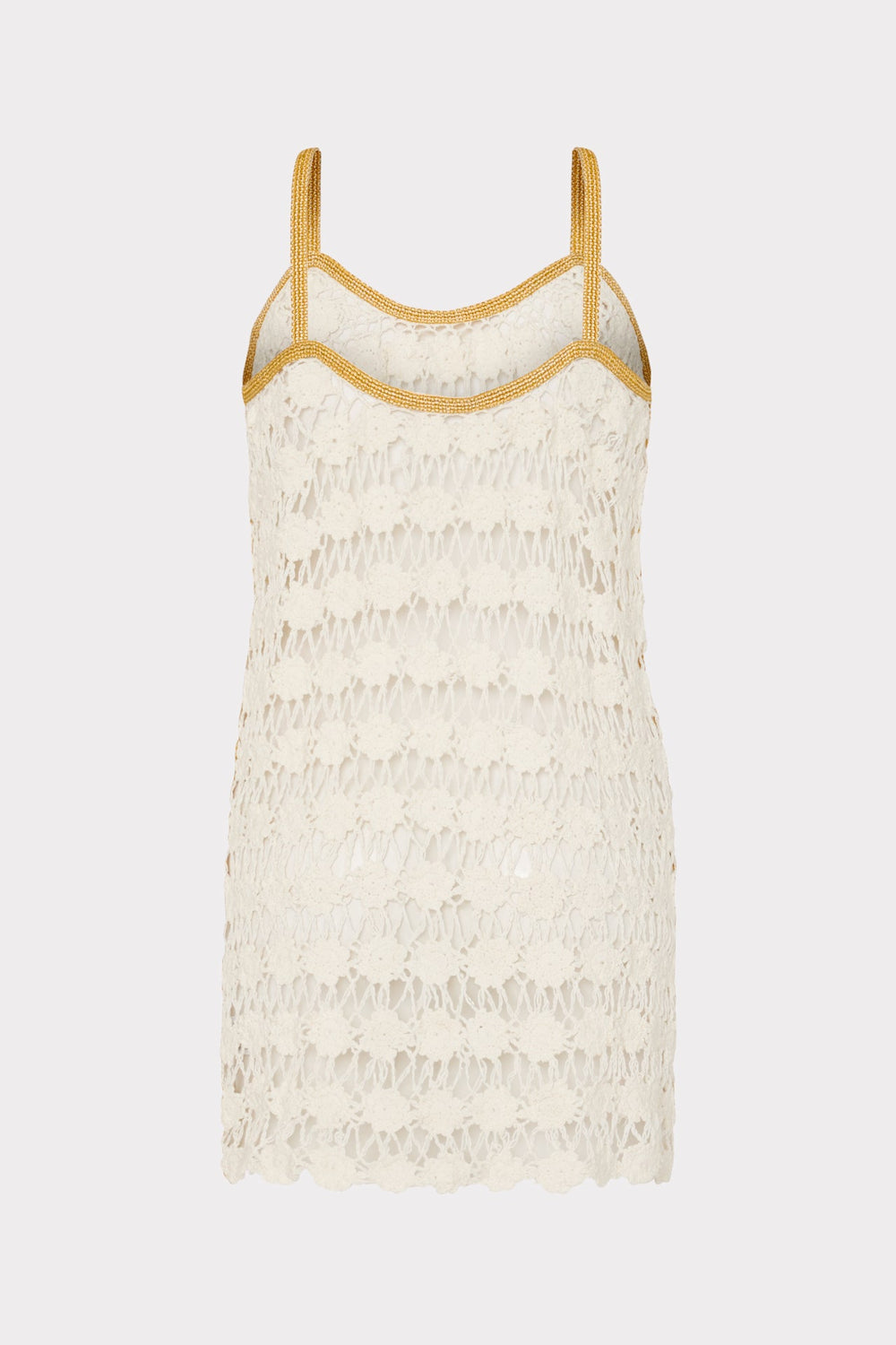 Floral Crochet Cami Mini Dress - Ecru