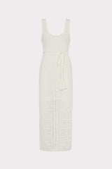 Bubble Pointelle Knit Midi Dress - Ecru