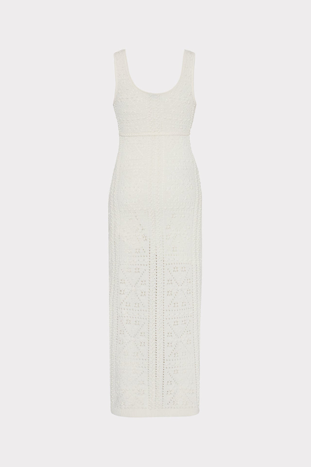 Bubble Pointelle Knit Midi Dress - Ecru