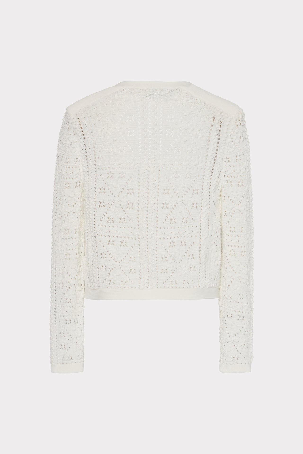 Bubble Pointelle Knit Jacket - Ecru
