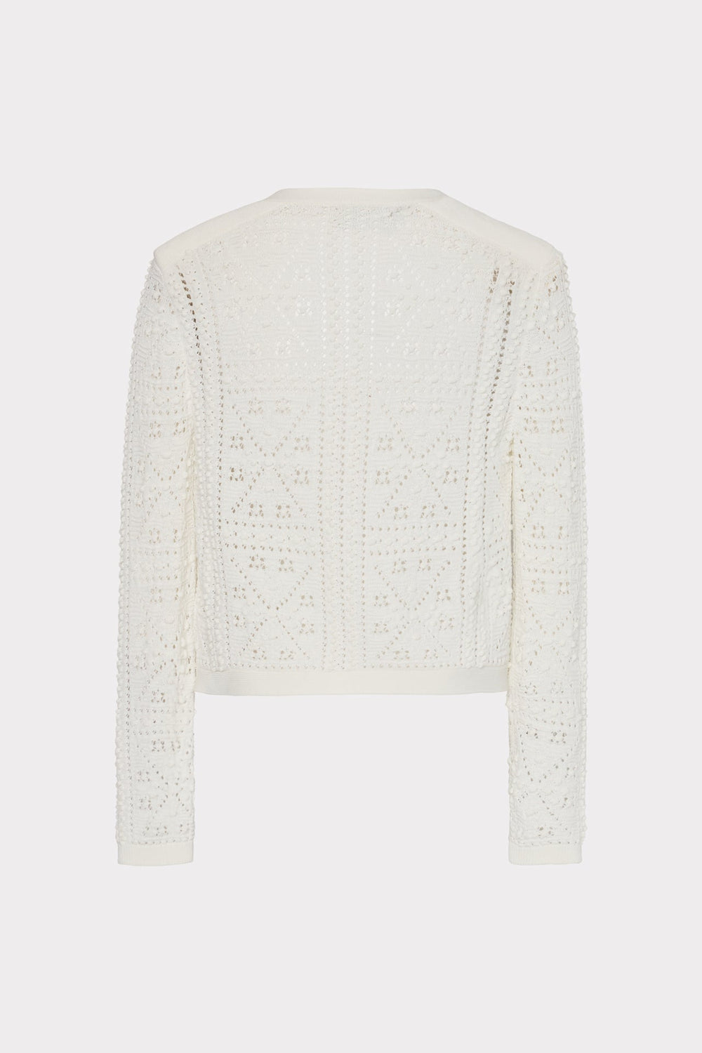 Bubble Pointelle Knit Jacket - Ecru
