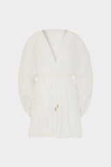 Solid Chiffon Tie Cover-Up - White
