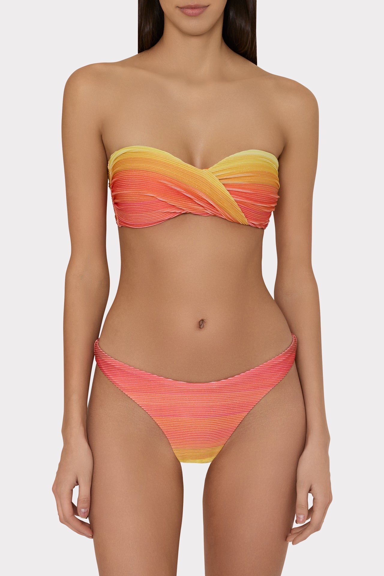 Sunset Stripe Twist Bandeau Top - Multi