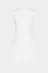 Haddy Pleated Mini Dress - Ecru