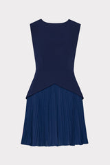 Haddy Pleated Mini Dress - Navy