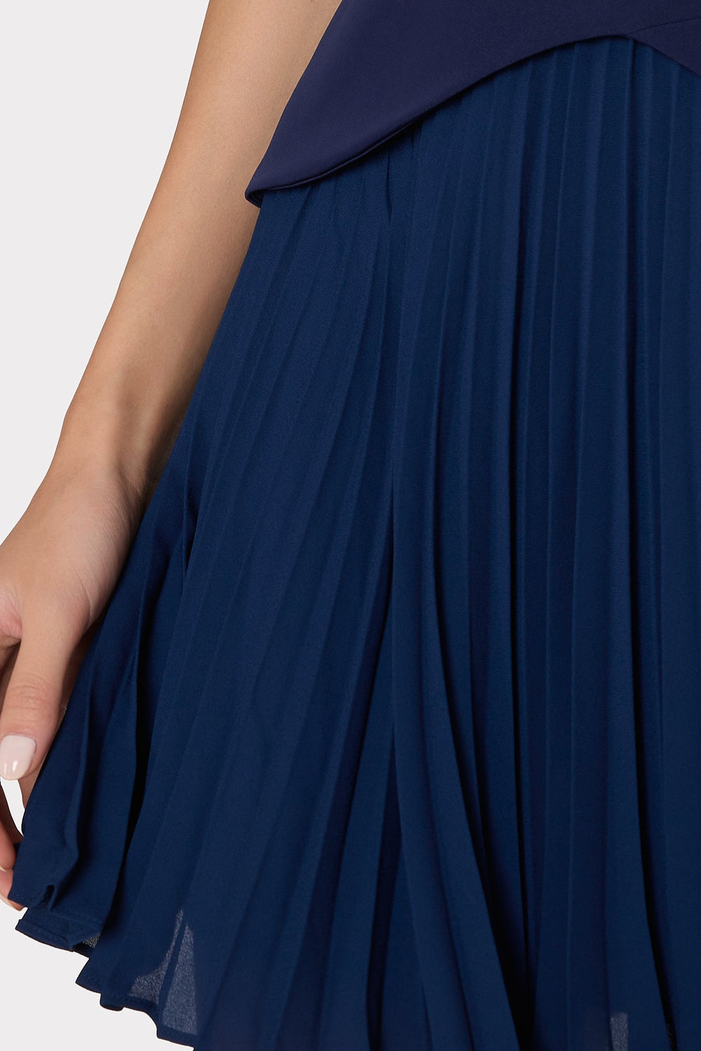 Haddy Pleated Mini Dress - Navy