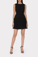 Haddy Pleated Mini Dress - Black