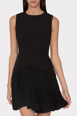 Haddy Pleated Mini Dress - Black