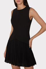 Haddy Pleated Mini Dress - Black