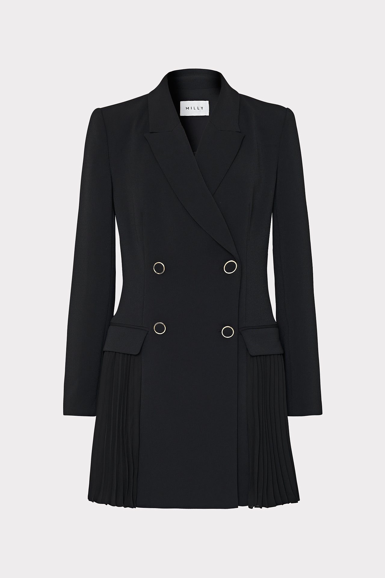 Noora Pleated Blazer Dress - Black