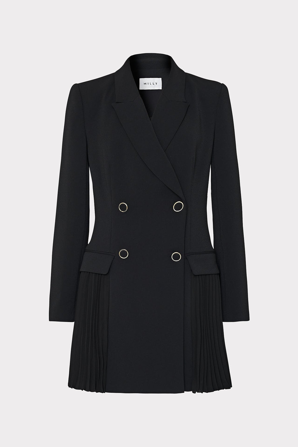 Noora Pleated Blazer Dress - Black