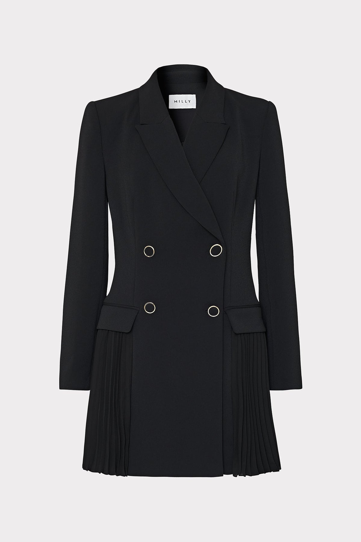 Noora Pleated Blazer Dress - Black