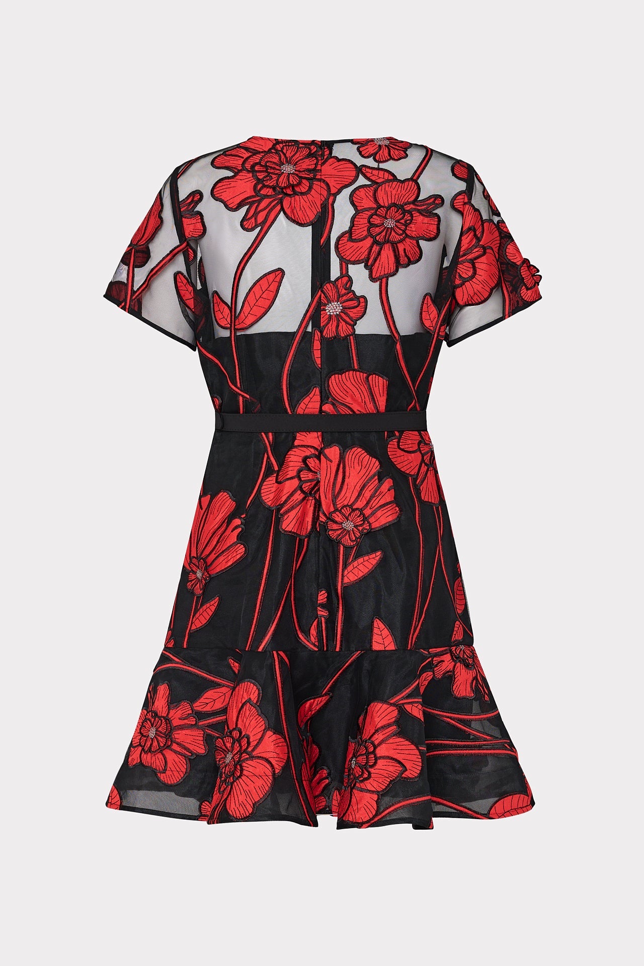 Rosie Grand Fleur Embroidered Dress - Red