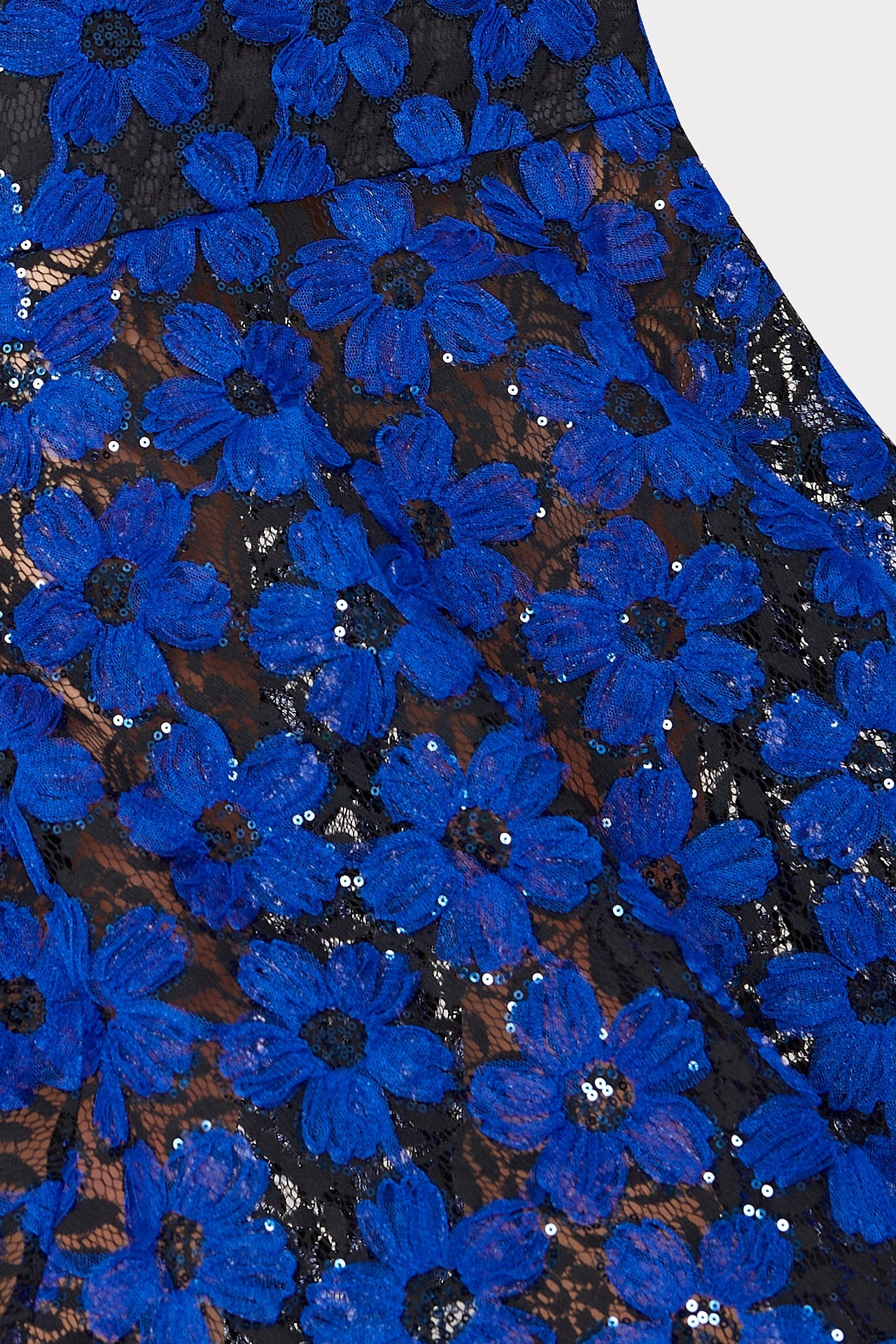 Tahlia Tulle Embroidery Dress - Cobalt/Black