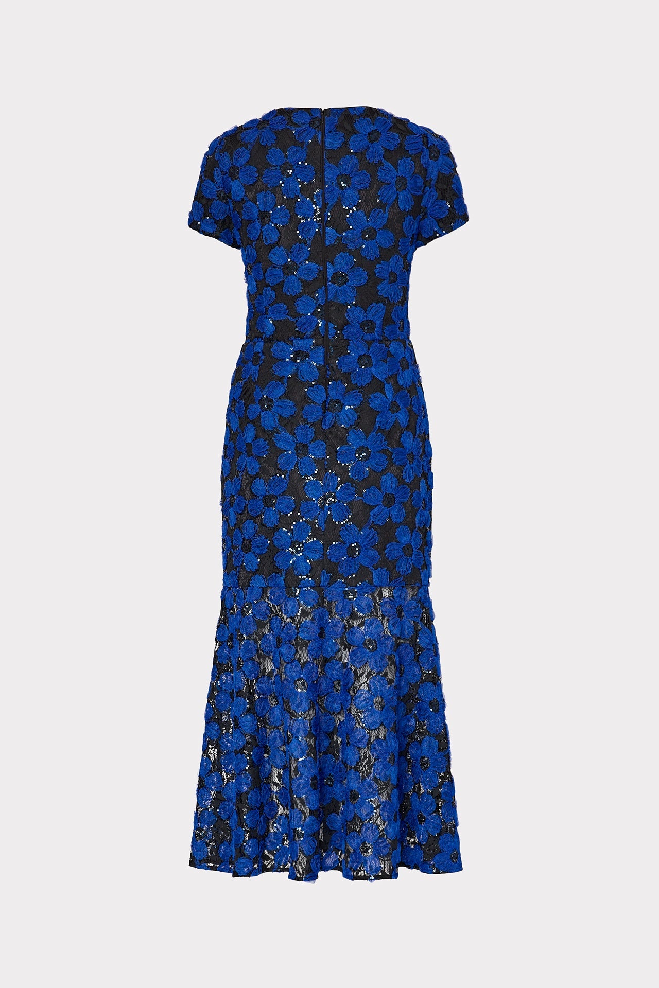 Tahlia Tulle Embroidery Dress - Cobalt/Black