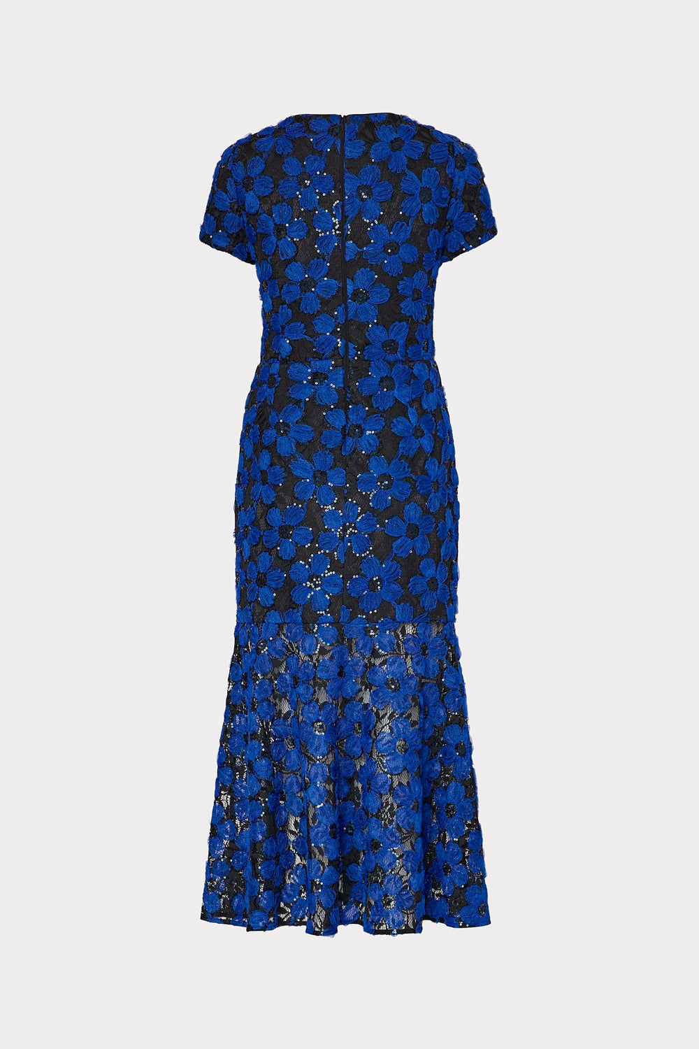 Tahlia Tulle Embroidery Dress - Cobalt/Black