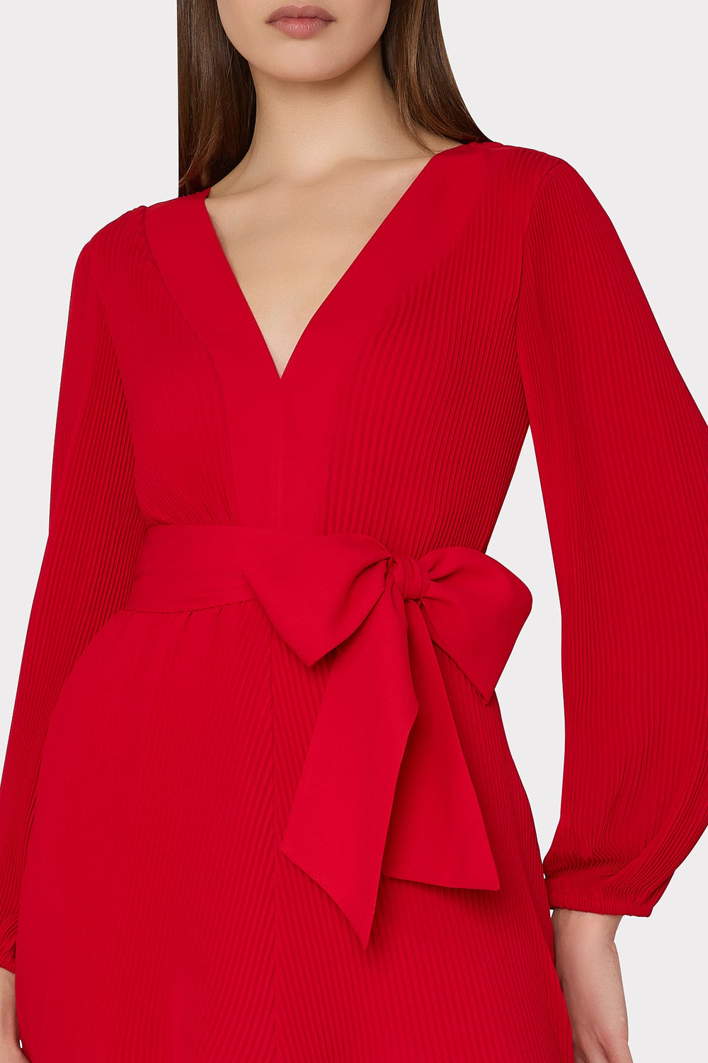 Liv Pleated Dress - Really Red