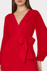 Liv Pleated Dress - Really Red