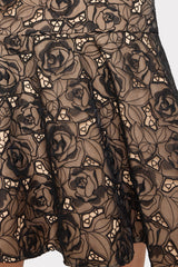 Tahlia Rose Mesh Embroidered Dress - Black