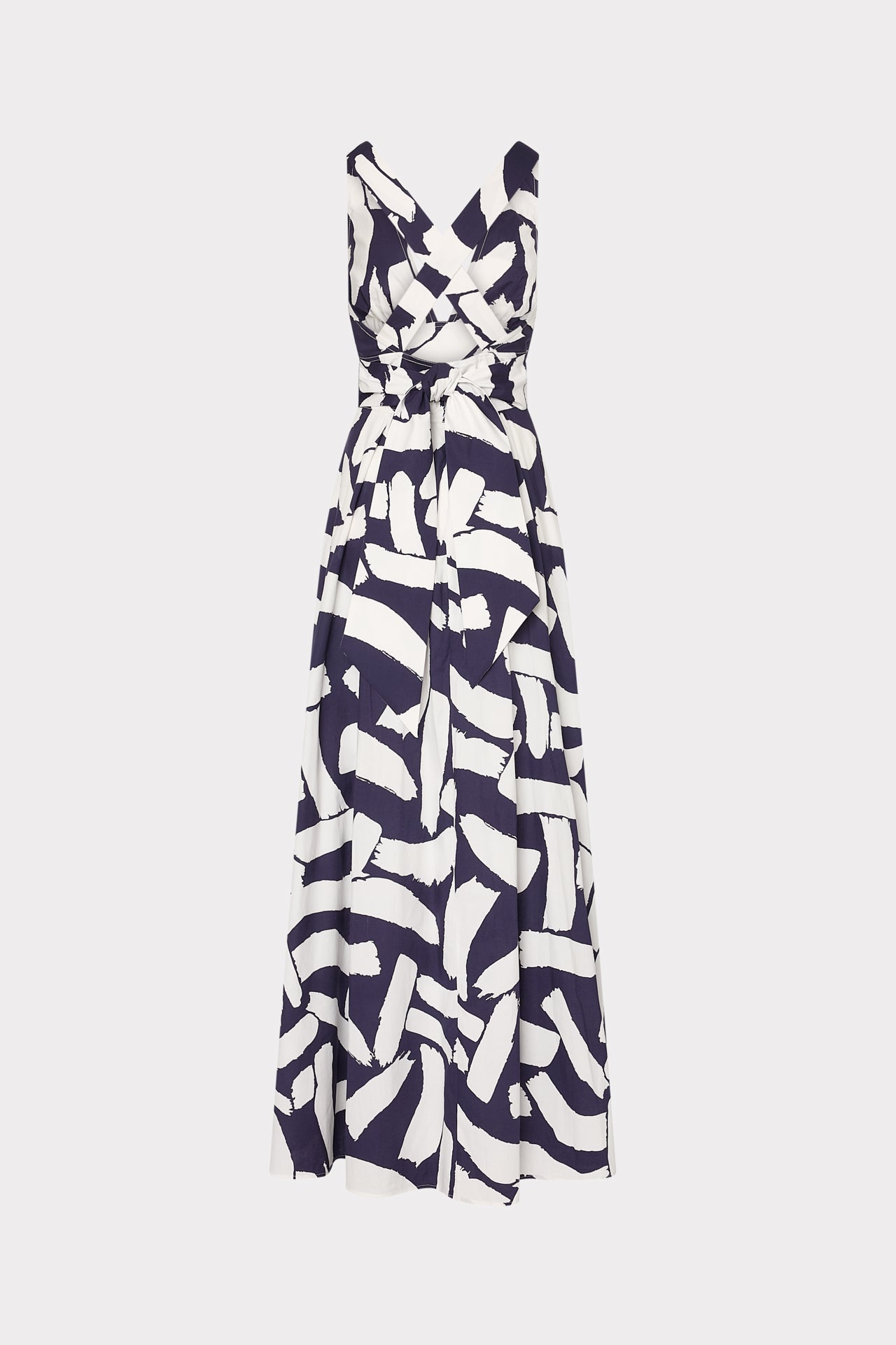 Catarina Graphic Brushstroke Maxi Dress - Navy/Ecru