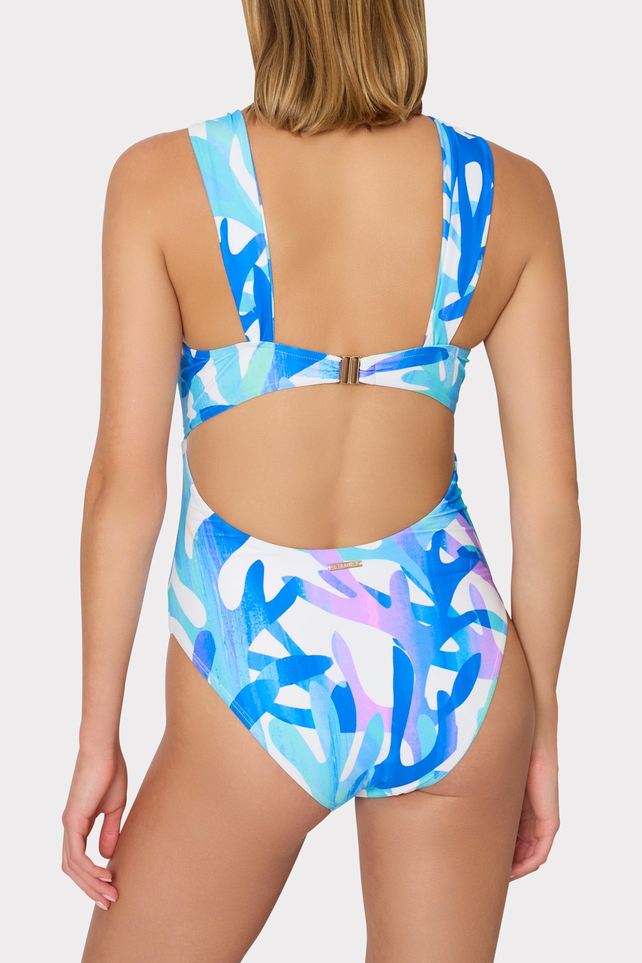 Betsy Italian Under The Sea Bandeau One Piece - Blue Multi