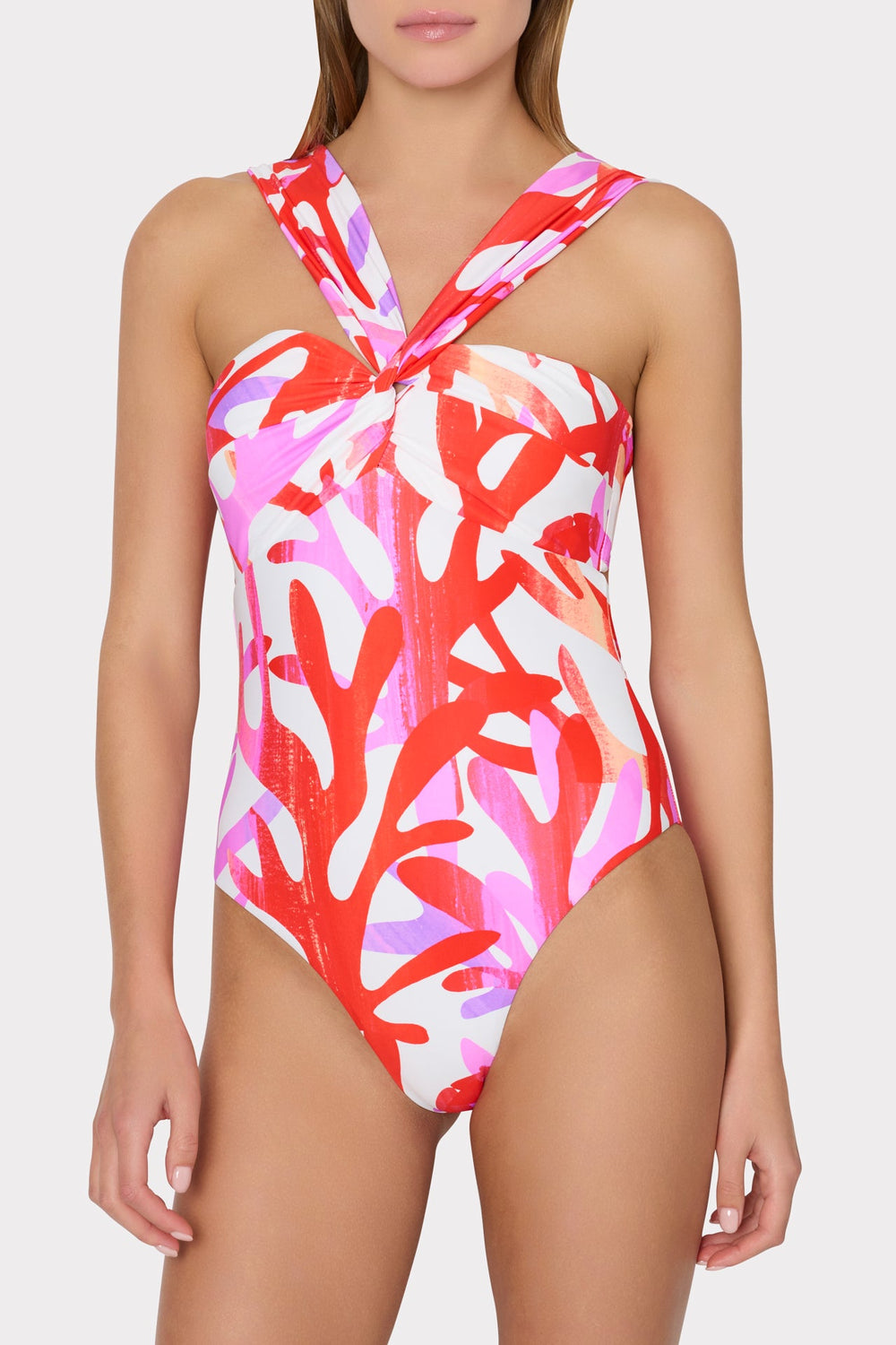 Betsy Italian Under The Sea Bandeau One Piece - Pink Multi