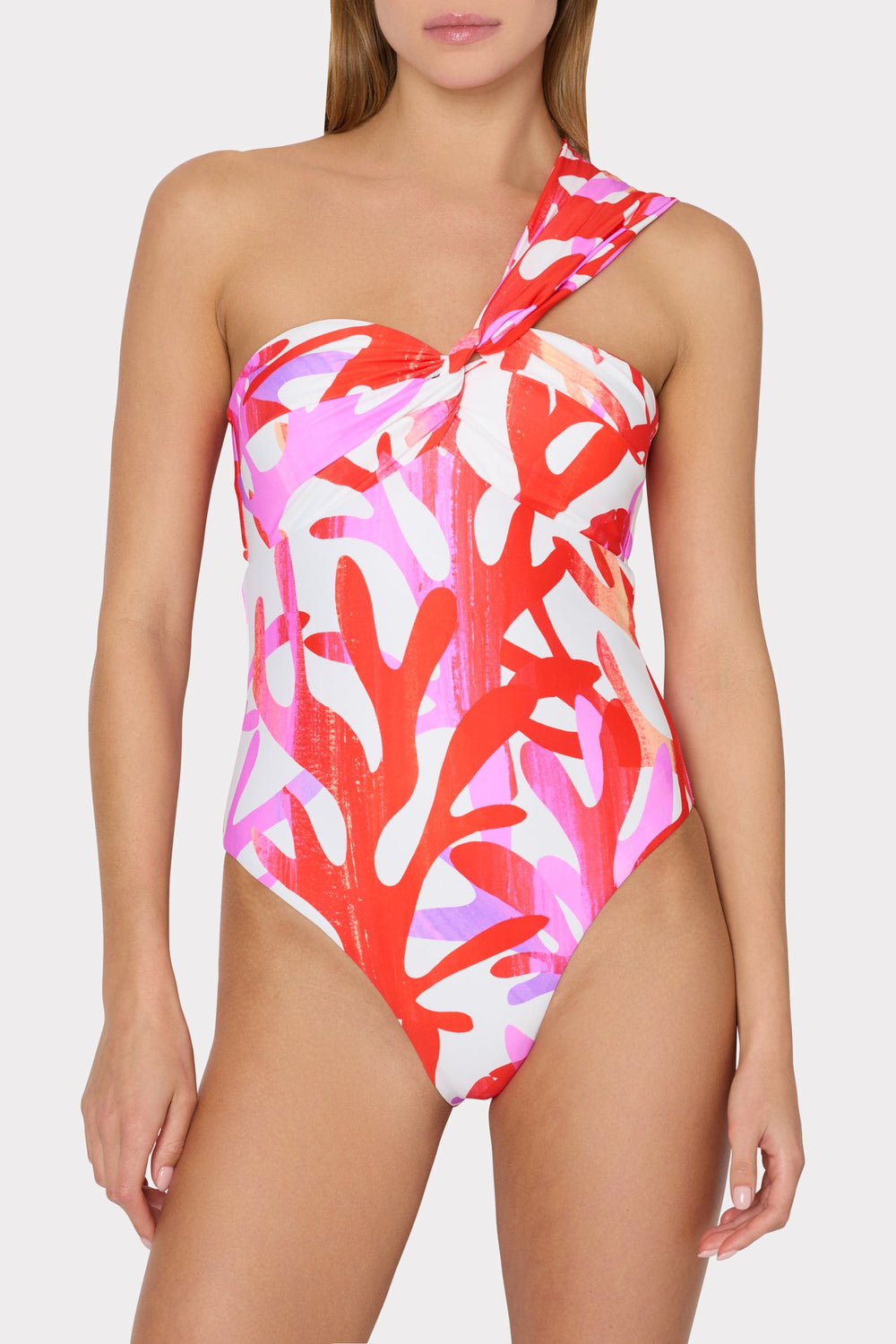 Betsy Italian Under The Sea Bandeau One Piece - Pink Multi