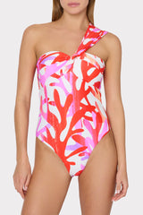 Betsy Italian Under The Sea Bandeau One Piece - Pink Multi